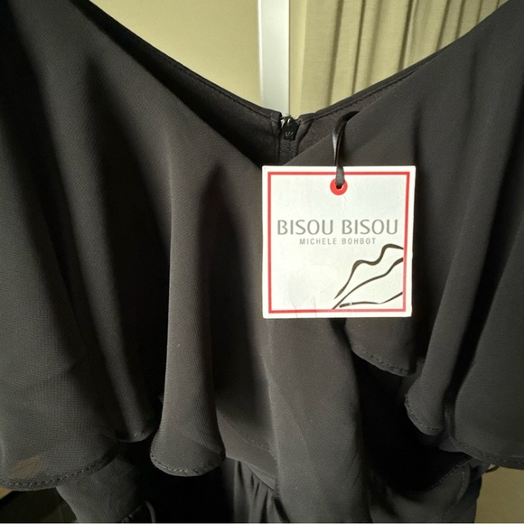 Bisou Bisou Michele Bohbot Sleeveless Belted Black Maxi Dress size 6 NWT - Picture 4 of 12